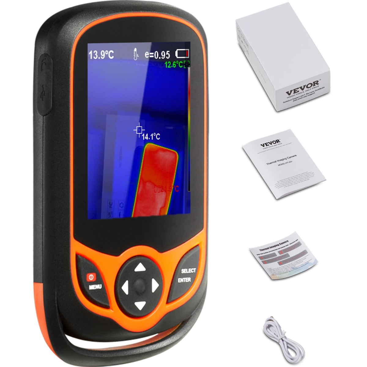 Picture of Vevor KDSRCXY256198DK0SV9 Thermal Imaging Camera&#44; 256 x 192 IR Resolution Pocket Infrared Thermal Imager with WiFi&#44; 25Hz Refresh Rate Thermal Camera Pocket