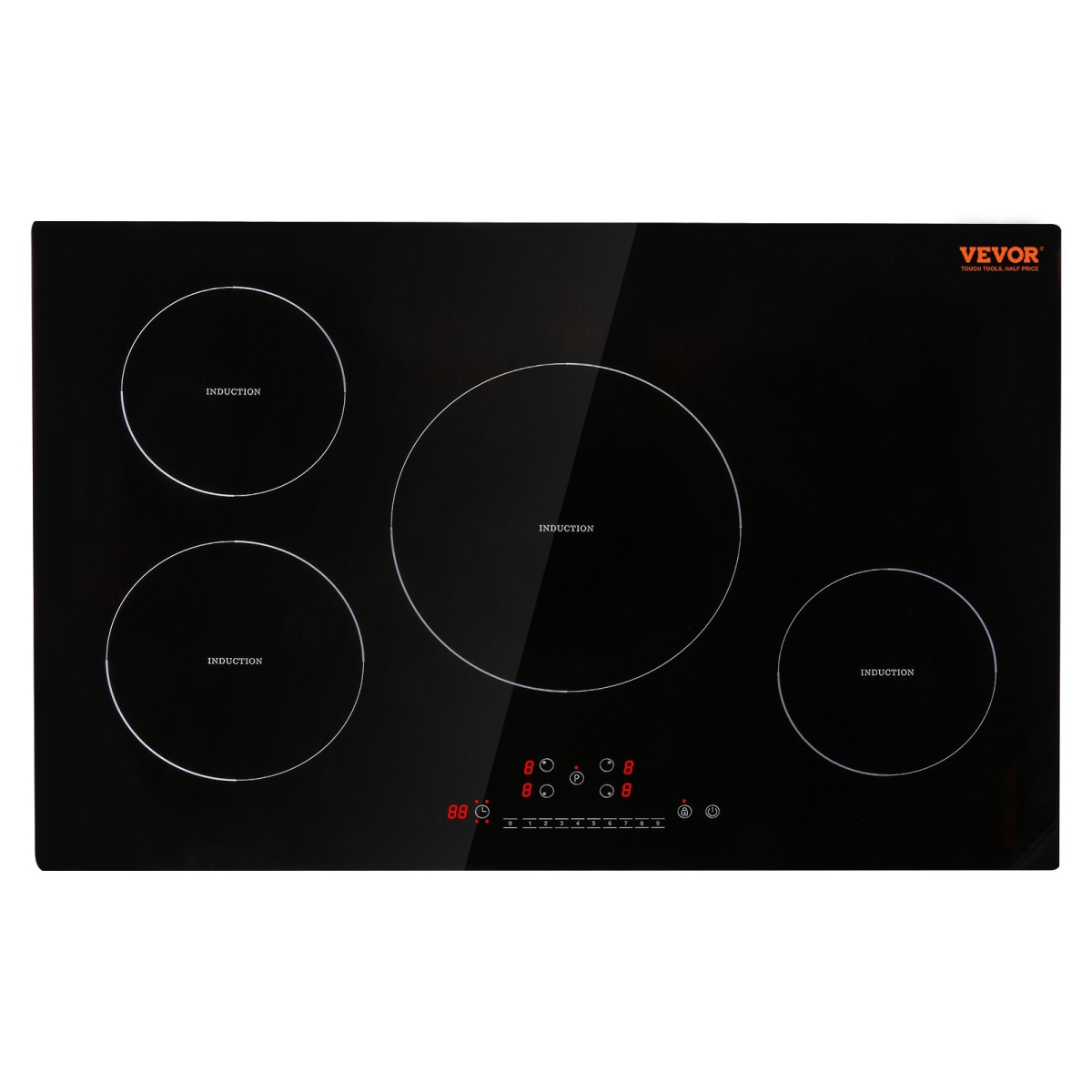 Picture of Vevor QRSDC4308100WDW17V4 30 in. 7500W Electric Cooktop 4 Burners Induction Stove Top Built-in Magnetic Cooktop
