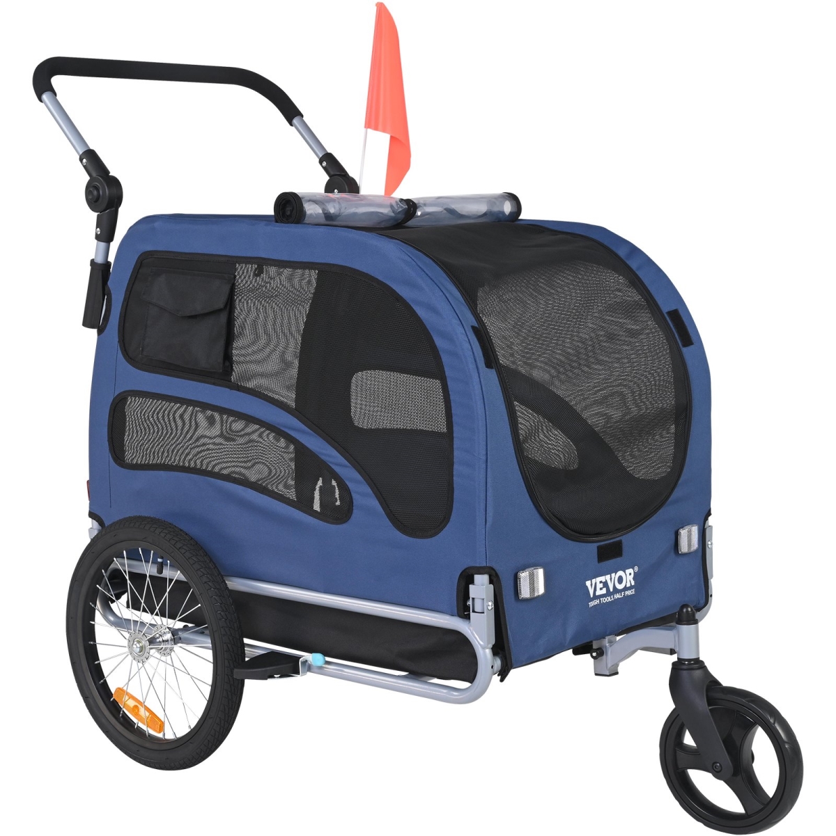 Picture of Vevor TCTCLYSCWZXCFH21DV0 Pet Bicycle Trailer & Stroller Dog Cat Bike Carrier Water Resistant&#44; Blue & Black - 100 lbs