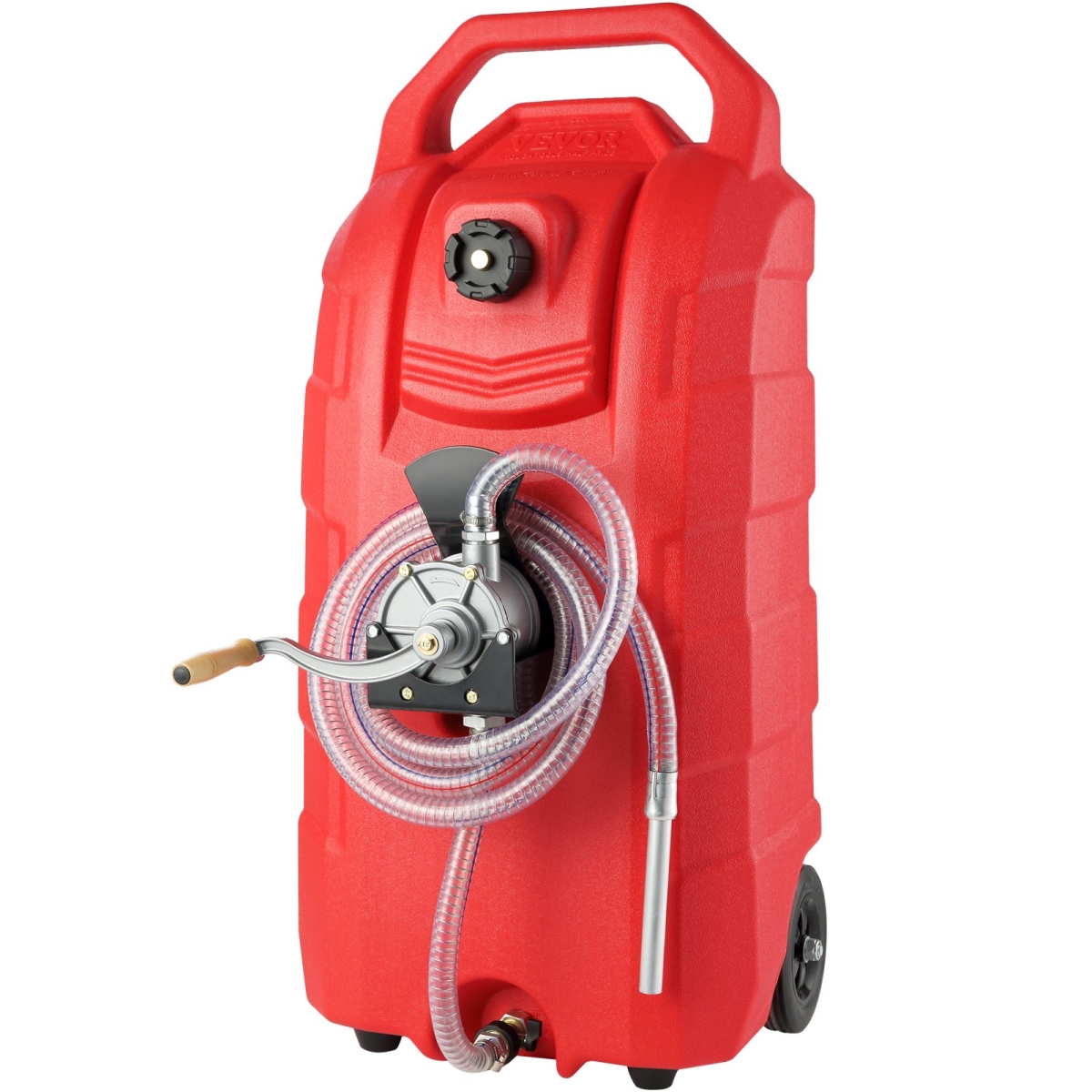 7.8 Liter 16 gal Fuel Caddy, Portable Gas Storage Tank Container with Hand Pump Rubber Wheels, Fuel Transfer Storage Tank, Red -  OPEN HOUSE, OP4452559