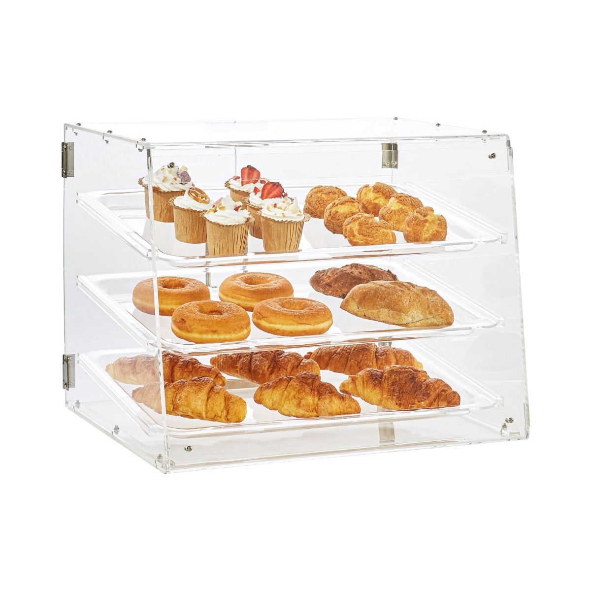 Picture of Vevor YKLMBZSJYKL3LWCW3V0 20.7 x 14.2 x 16.3 in. Pastry Display Case 3-Tier Commercial Countertop Bakery Display Case - Acrylic Display Box