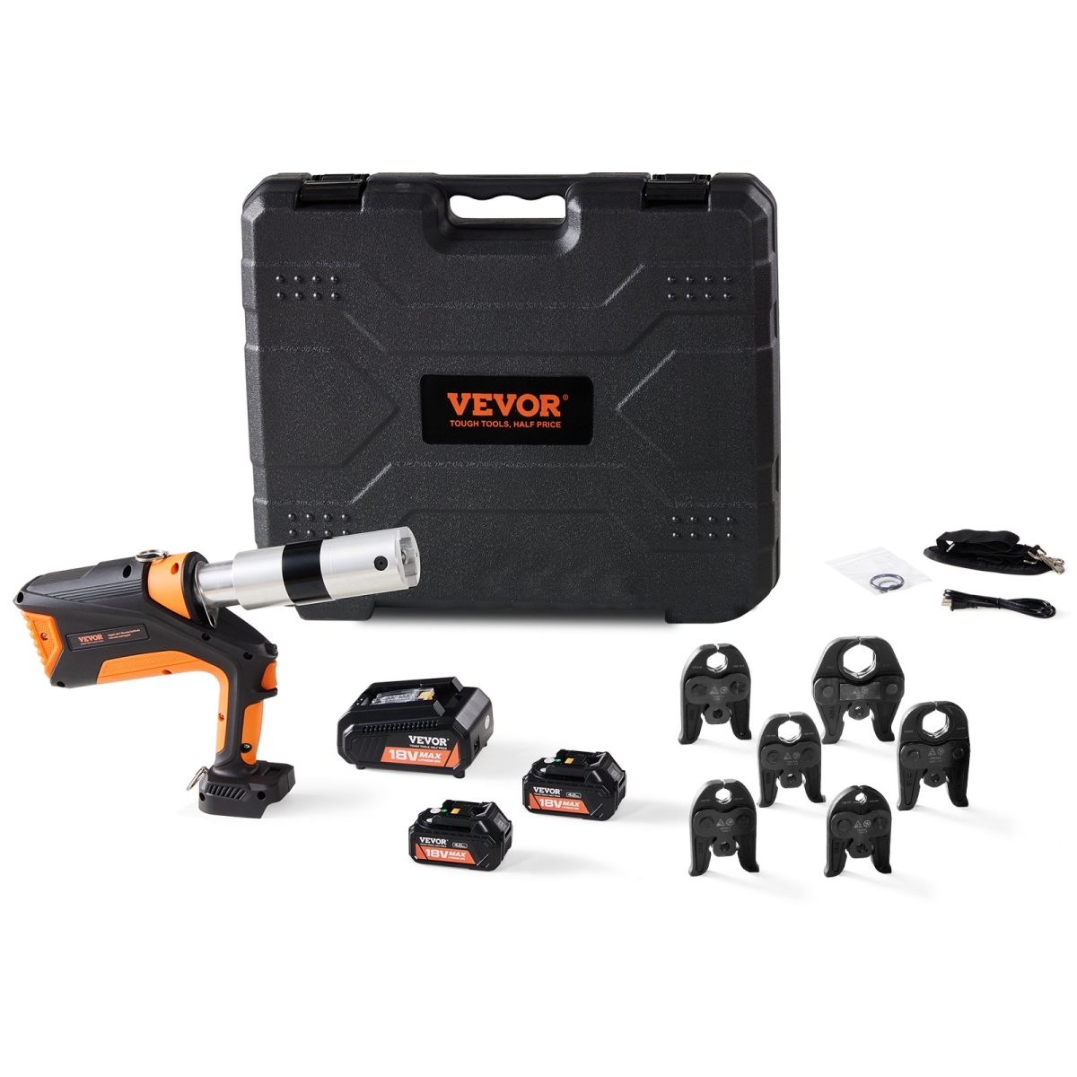 WSDDSYJGJQSMBJB4FV5 18V Electric Pipe Pro Press Crimping Tool for 0.5-2 in. Stainless Steel, Copper & PEX Pipes