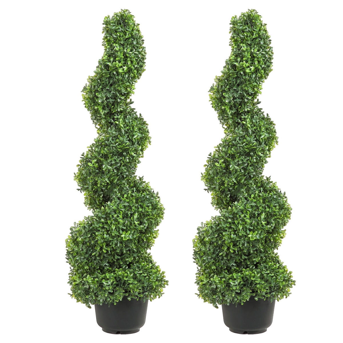 Picture of Vevor HYMRGXJS36YCLY992V0 Artificial Topiaries Boxwood Trees Green Artificial Boxwood Topiaries Within Containers - 2 Piece
