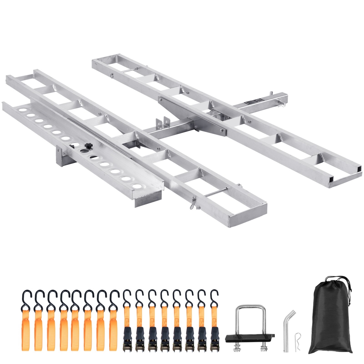 Picture of Vevor MTCYSJLZ600BGLI5EV0 Motorcycle Carrier Scooter Dirt Bike Hitch Mount Rack Ramp Hauler&#44; Silver - 600 lbs