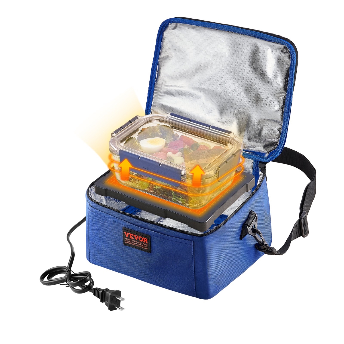 Picture of Vevor DRFHDLS15QUAPRIVJV1 100V Portable Oven Home & Office Food Warmer - 80W 2 qt. Electric Heated Lunch Bag&#44; Blue