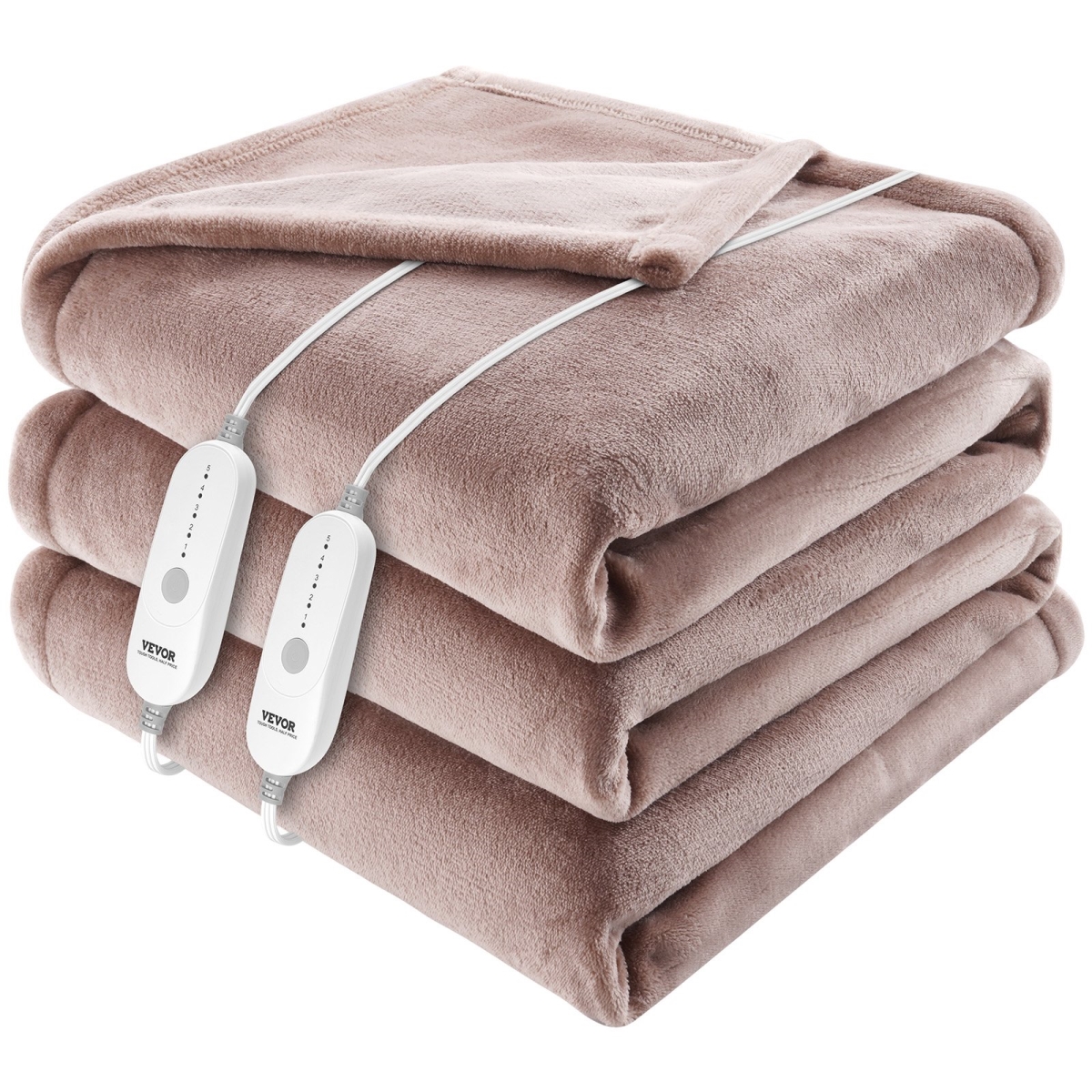 Picture of Vevor DRTG100X90SMCOXUSV1 100 x 90 in. Heated Blanket Electric Throw&#44; King Size&#44; Soft Flannel Heating Blanket with 10 Hours Timer Auto-off & 5 Heating Levels&#44; Dual Control&#44; Machine Washable&#44; Beige