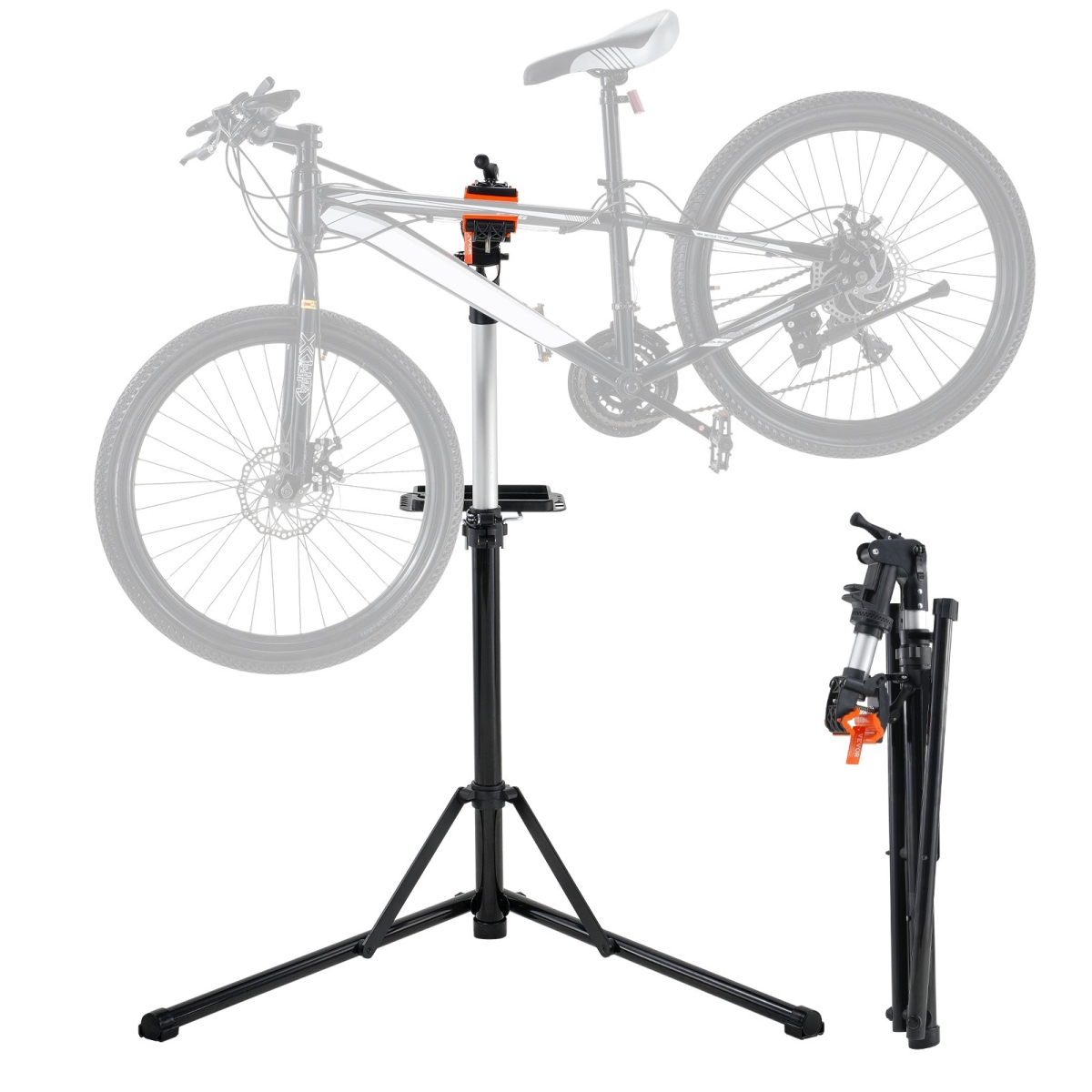 Picture of Vevor ZXCWXZJLZLDSEXSGUV0 Bike Repair Stand&#44; Heavy-Duty Aluminum Bicycle Repair Stand&#44; Adjustable Height Bike Maintenance Workstand with Magnetic Tool Tray Telescopic Arm - 66 lbs