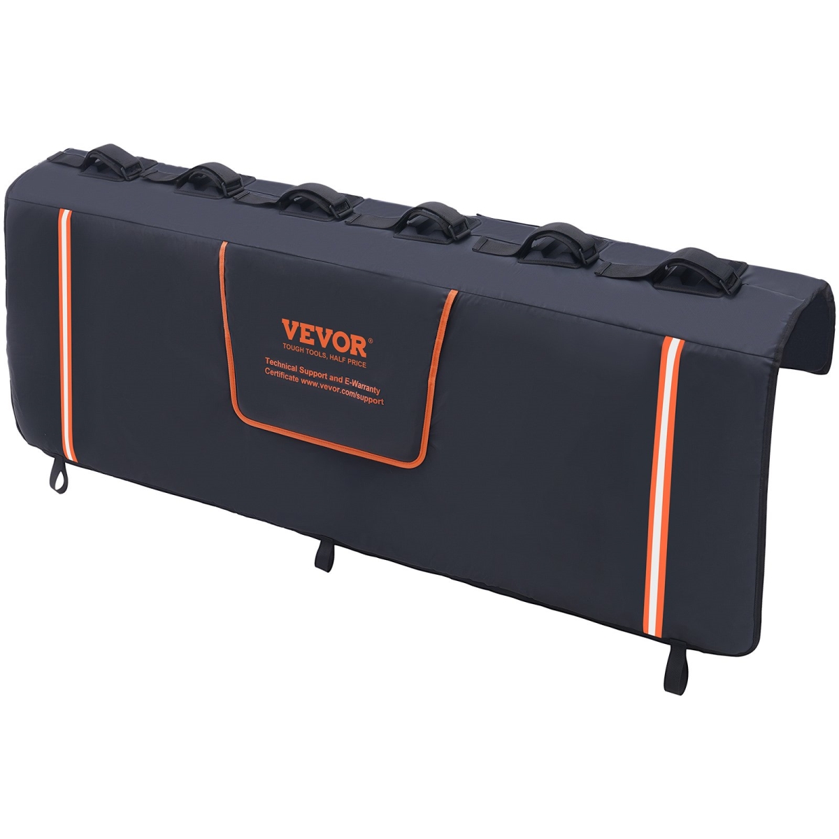 Picture of Vevor JQKWMD62INCH94P52V0 62 in. Tailgate Bike Pad&#44; Truck Tailgate Pad Carry 6 Mountain Bikes&#44; Upgraded Grooves Tailgate Protection Pad with Reflective Strips & Tool Pockets with Camera Opening