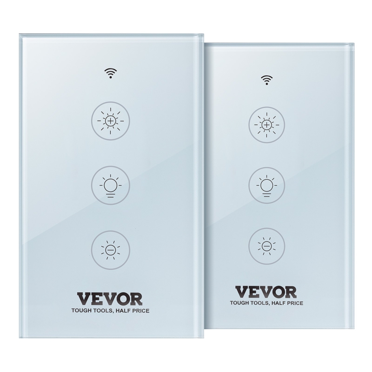Picture of Vevor DKKG2JTSW000Y9SSSV6 100-250V AC Smart Light Dimmer Switch Wi-Fi 2.4GHz LED Dimmable Remote Control - 2 Piece