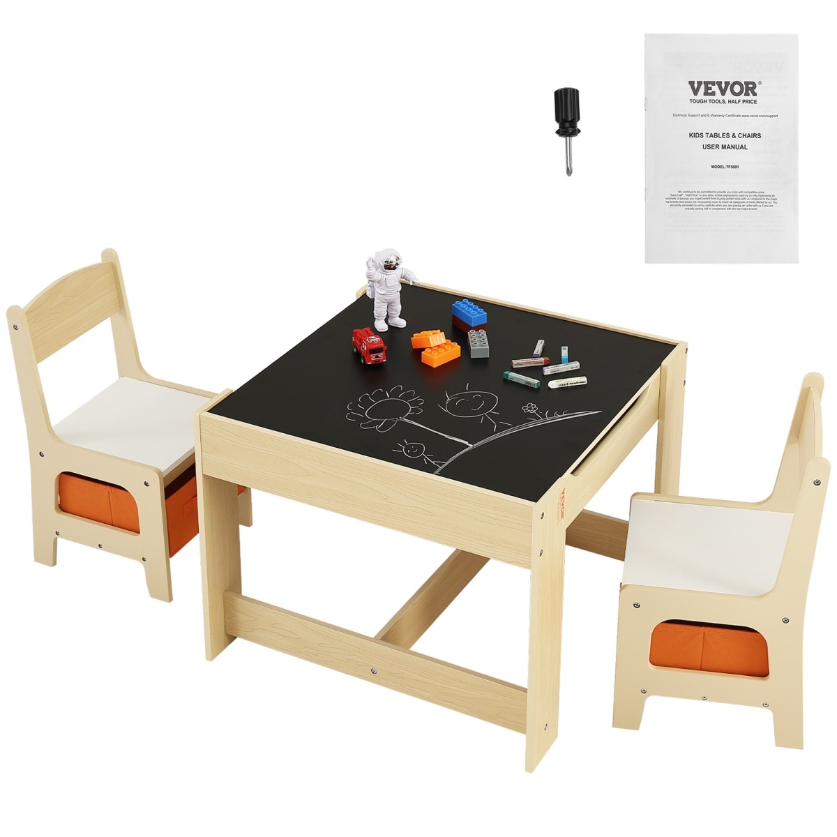 Picture of Vevor DCWETZYYZEYBIAWBVV0 Kids Table & Chair Set - Wooden Activity Table with Storage Space & Boxes&#44; Kids Play Table for Toddlers Art&#44; Craft&#44; Reading&#44; Learning