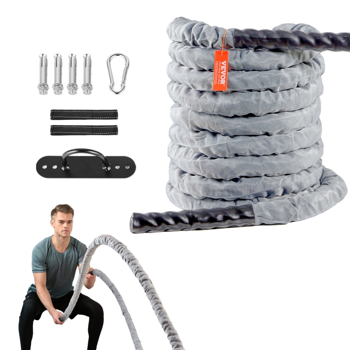 Picture of Vevor ZS30FT15INDBX4FLXV0 Battle 1.5 in. 30 ft. Gym Workout Strength Training Exercise Fitness Rope
