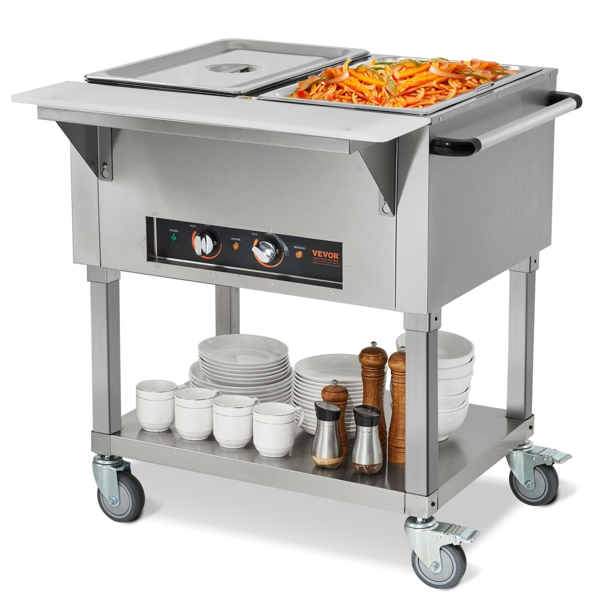 Picture of Vevor SPZQZWGSS2PWSDKEYV1 2 x 20.6 qt. 2-Pan Commercial Food Warmer
