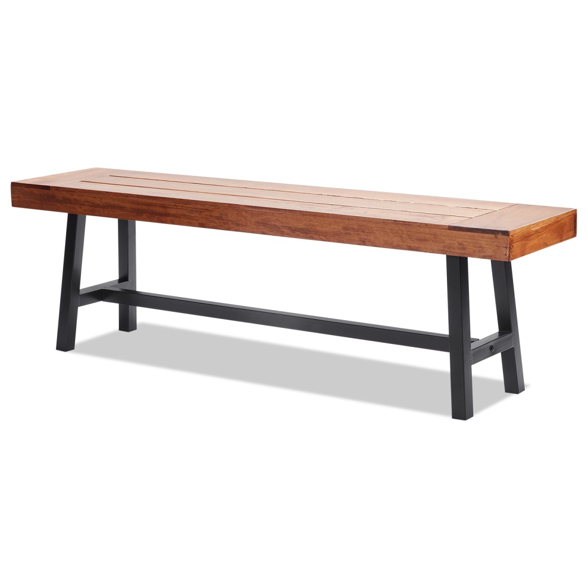 Picture of Vevor GYZYMZ63YC00L6DXAV0 63 in. Wood Garden Bench with Metal Leg for Outdoors
