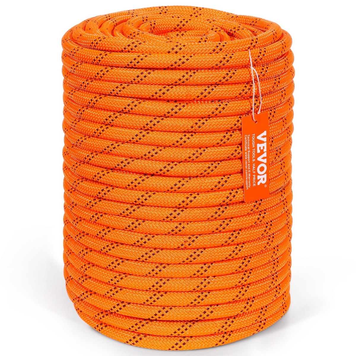 HCCLSDL12INC6ERRHV0 0.5 in. x 220 ft. Double Braided Polyester Rope, Orange & Black