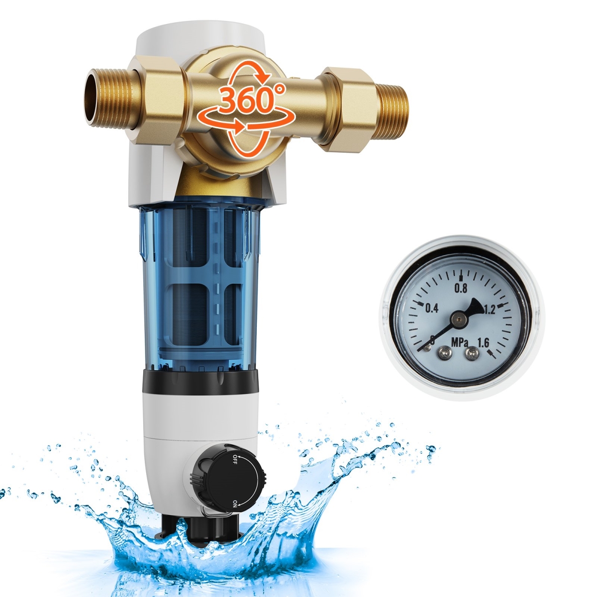Picture of Vevor SDCXQZSGLQFCN4XPYV0 40 Micron Whole House Sediment Filter for Well Water