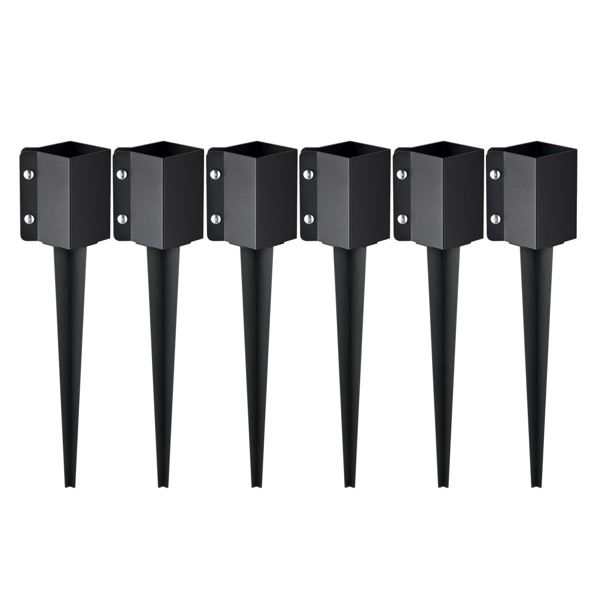 FXDD35YC24YCUQSQCV0 24 x 4 x 4 in. Fence Post Anchor Ground Spike - Pack of 6