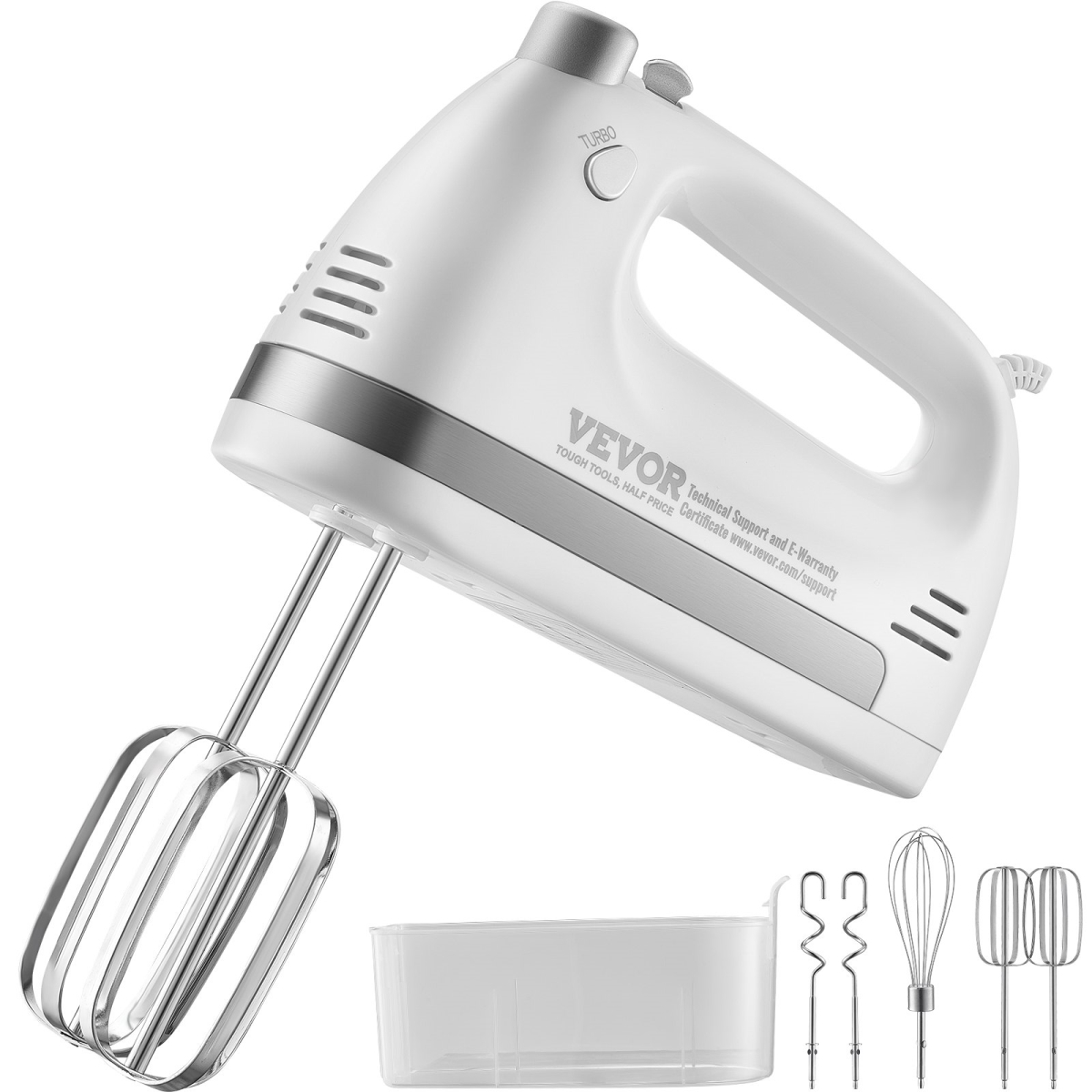 Picture of Vevor JXSDDQ250W6YRE1NUV1 250W 5-Speed Electric Hand Mixer Portable Electric Handheld Mixer Baking Supplies for Whipping Mixing Egg White