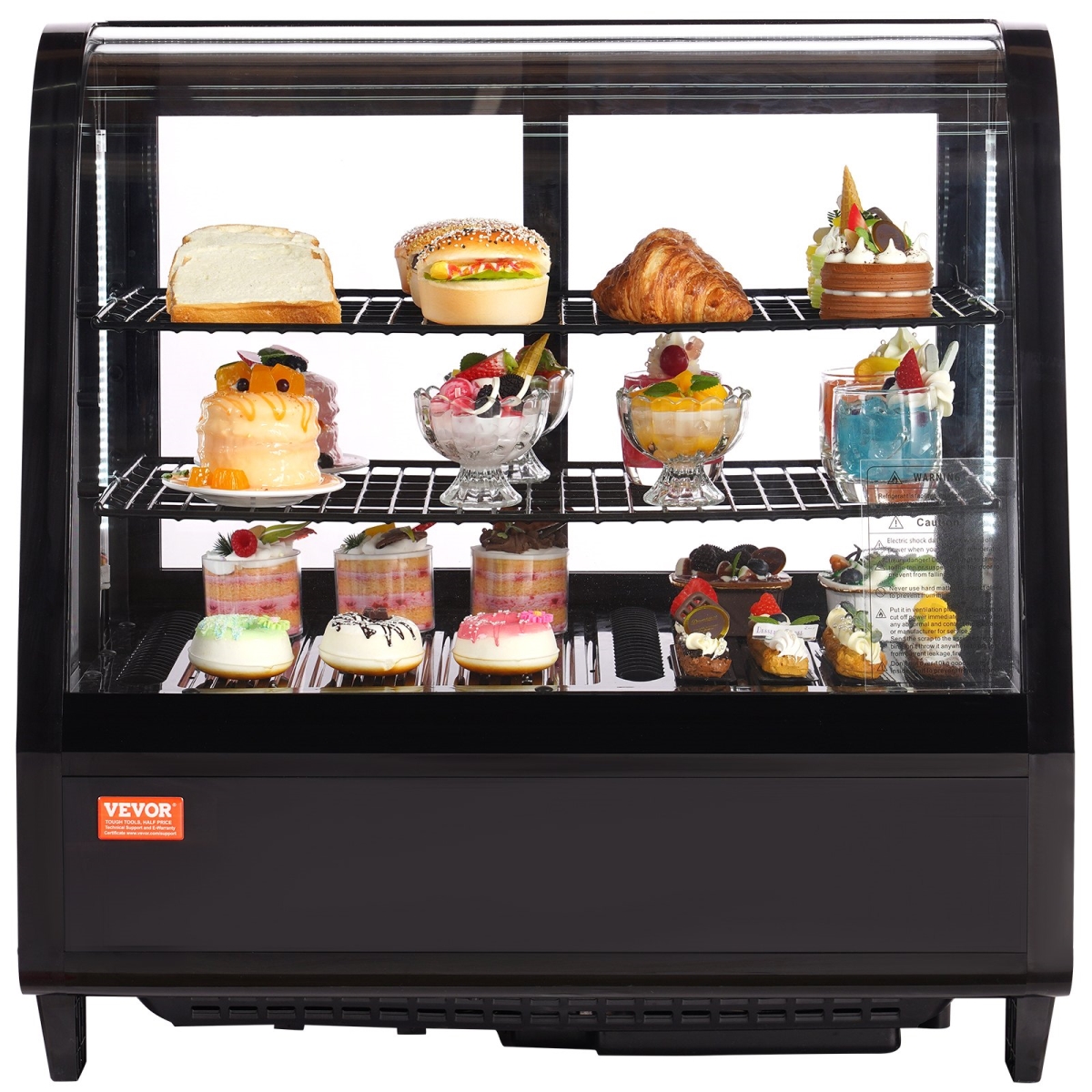 Picture of Vevor LZZSJRJDGJZML7IY3V1 Refrigerated Countertop Pastry Display Case - 3.5 cu.ft. & 100L&#44; 2-Tier