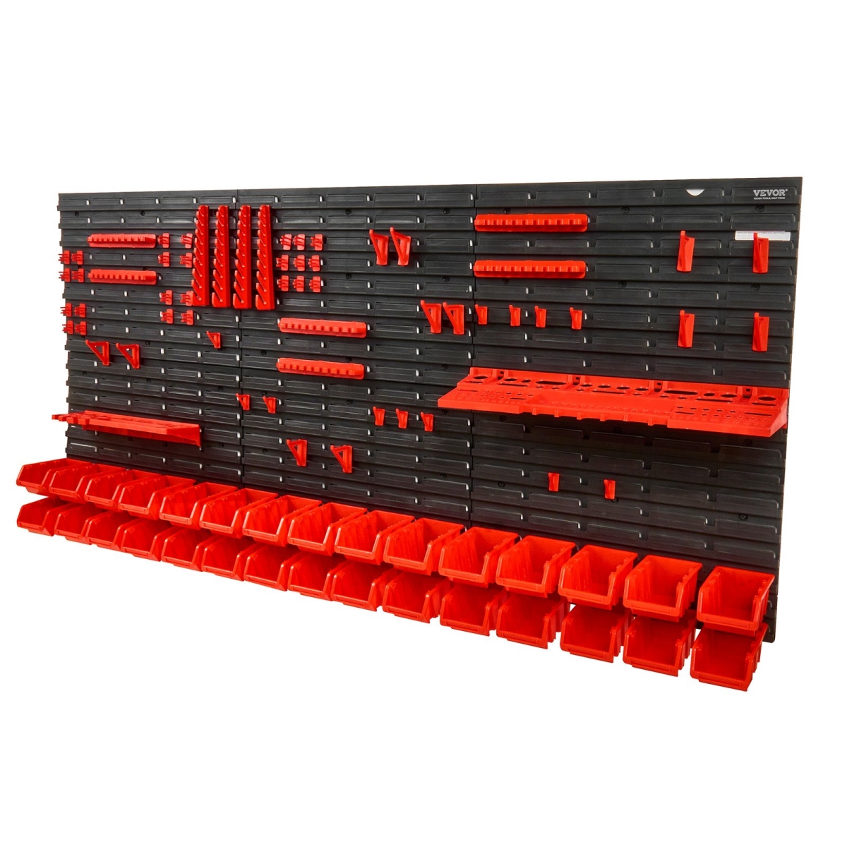Wall Mounted Storage Bins Small Parts Organizer Garage Tool Rack 30 Bins