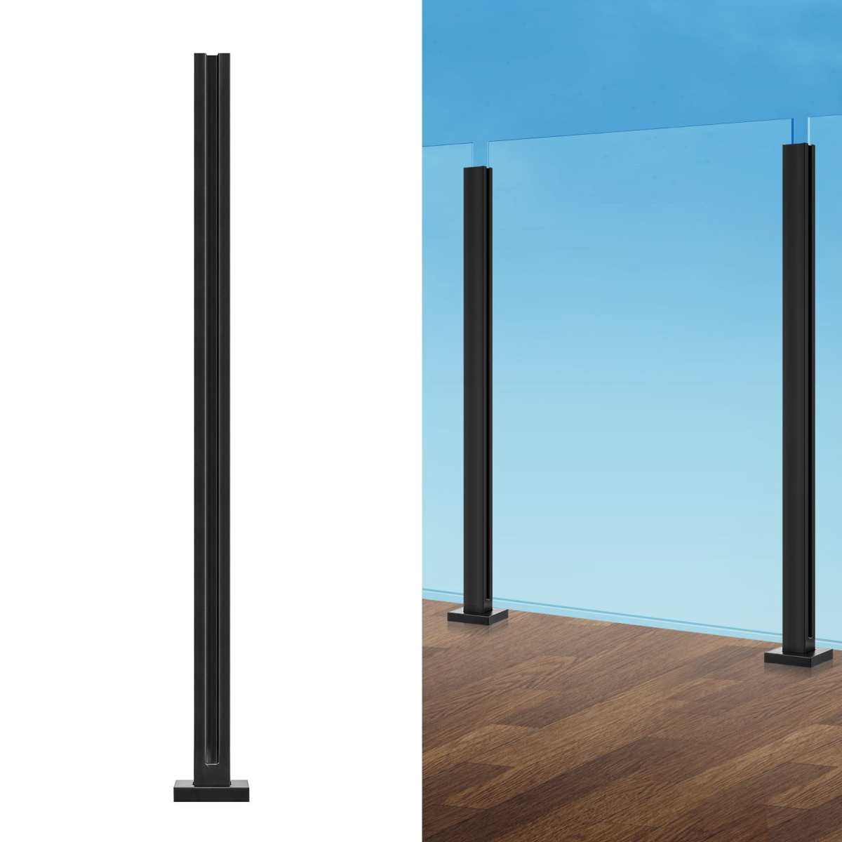 BLLGZHS105CM0PM4VV0 41.34 in. Height Glass Railing Bracket, Black