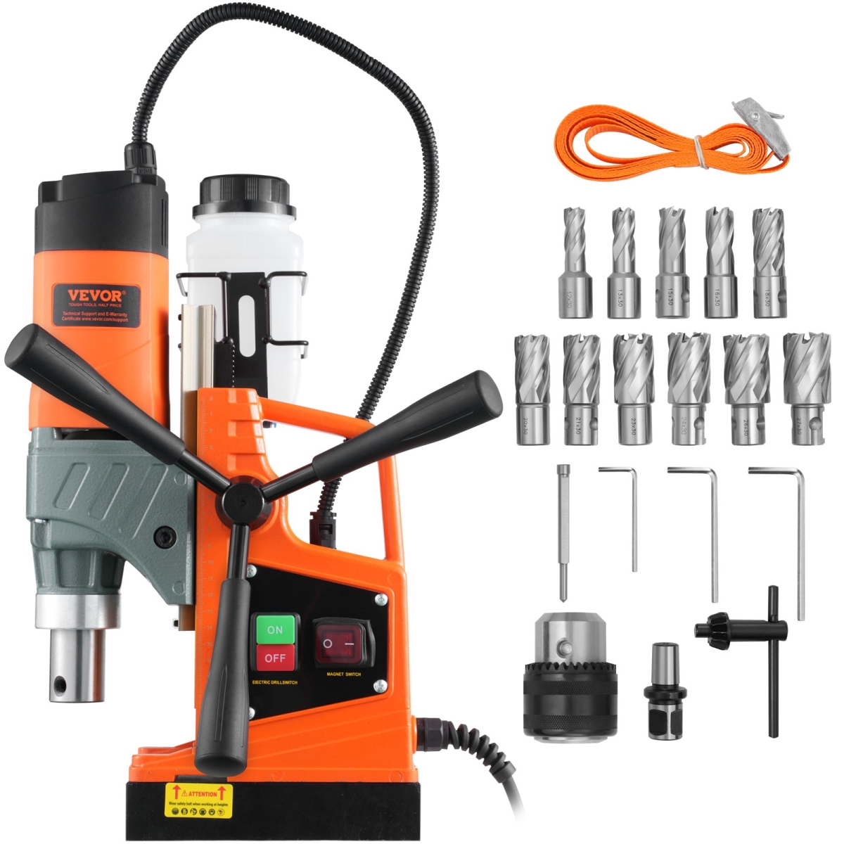 Magnetic Drill 1450W 2810 lbf Mag Drill Press 1.6 in Boring Diameter 11 Bits