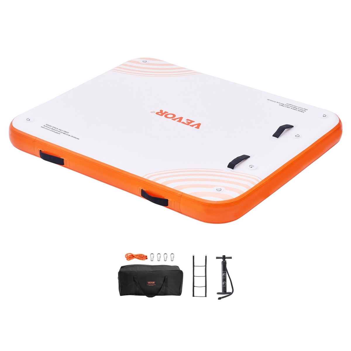 CQFT6X5FTPTKVGF3VV0 6 x 5 ft. Inflatable Floating Dock, White & Orange