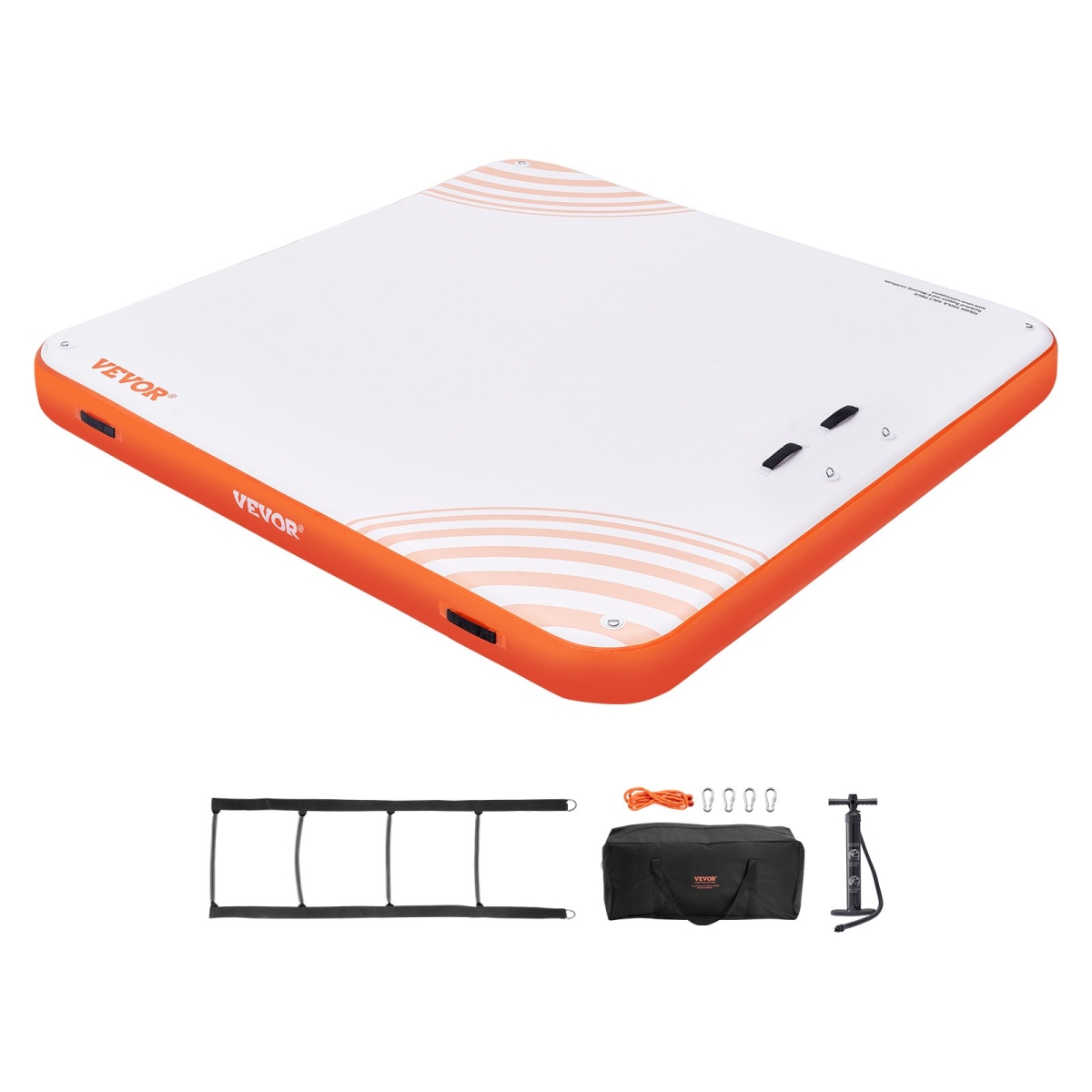 CQFT7X7FTBJHTBHI7V0 7 x 7 ft. Inflatable Floating Dock, White & Orange