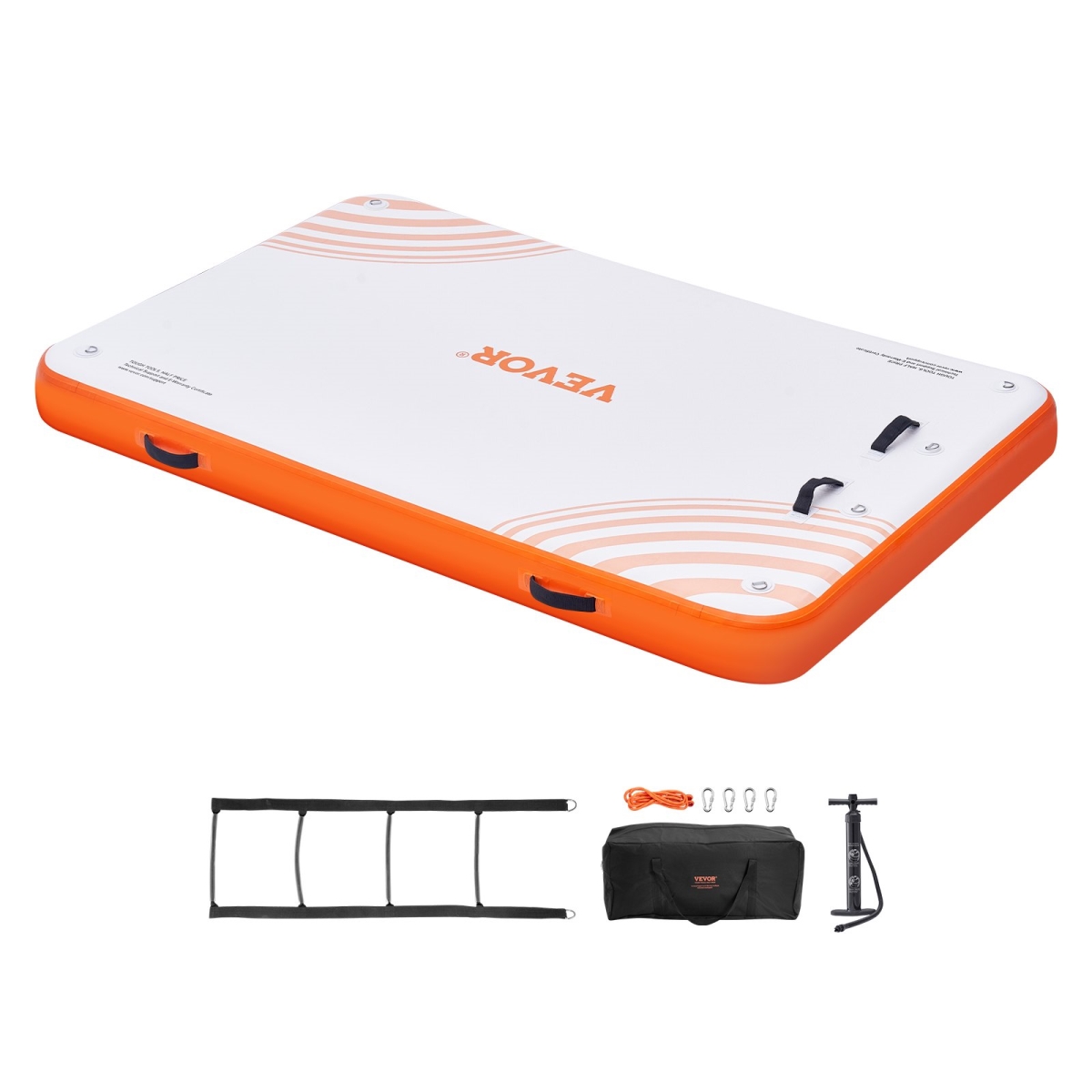 CQFT8X5FTBJHPR1CSV0 8 x 5 ft. Inflatable Floating Dock, White & Orange