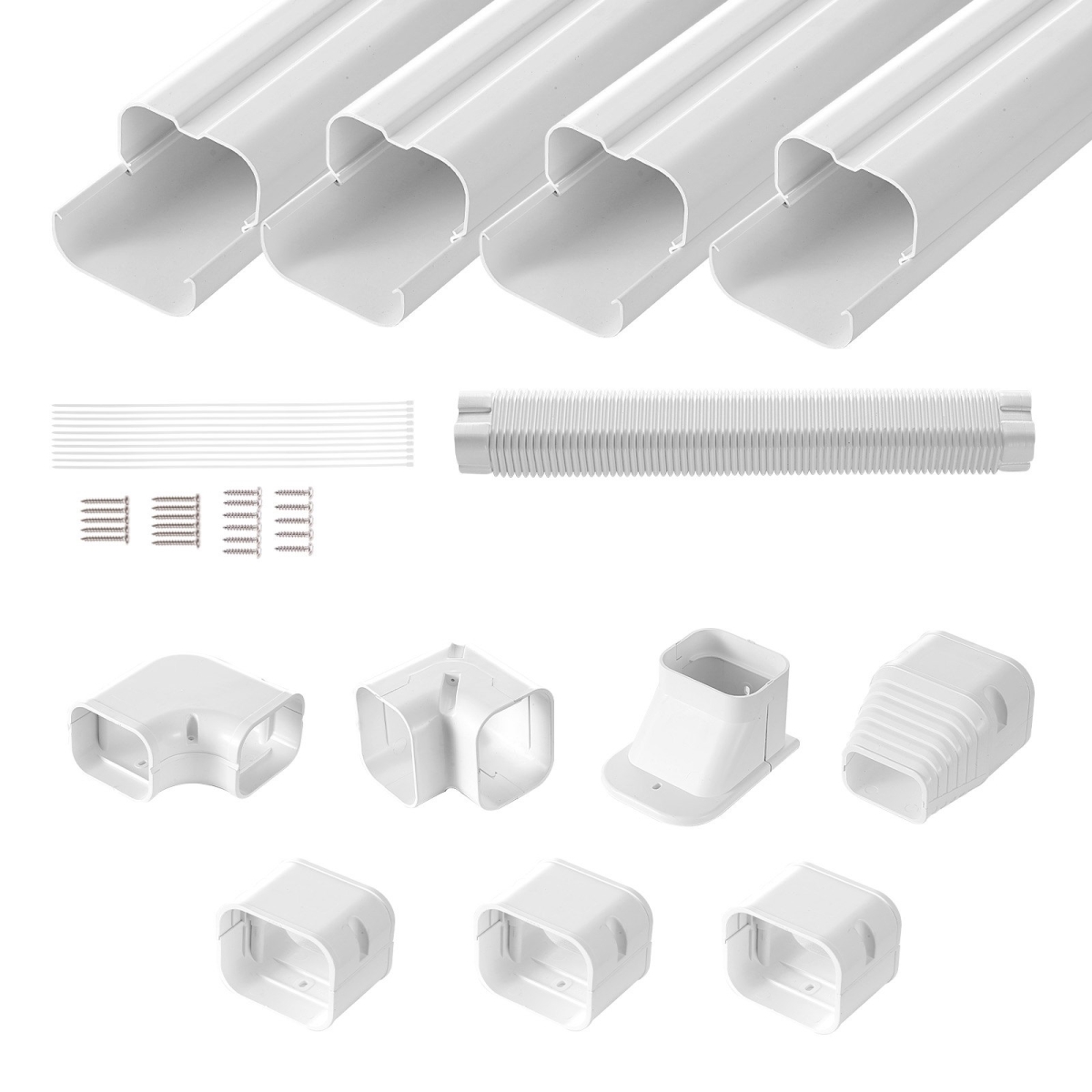 BSKSQFTSKDGX6NH9BV0 3 in. x 15.8 ft. Mini Split Line Set Cover, White