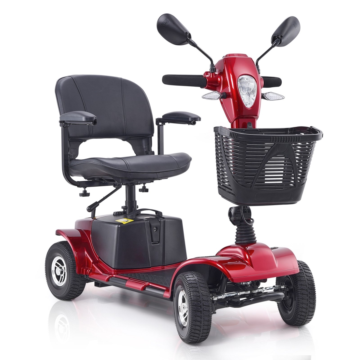 CXZDZXCHS4L2QK74GV5 265 lbs Heavy-Duty 4 Wheel Mobility Scooter for Seniors, Red & Black
