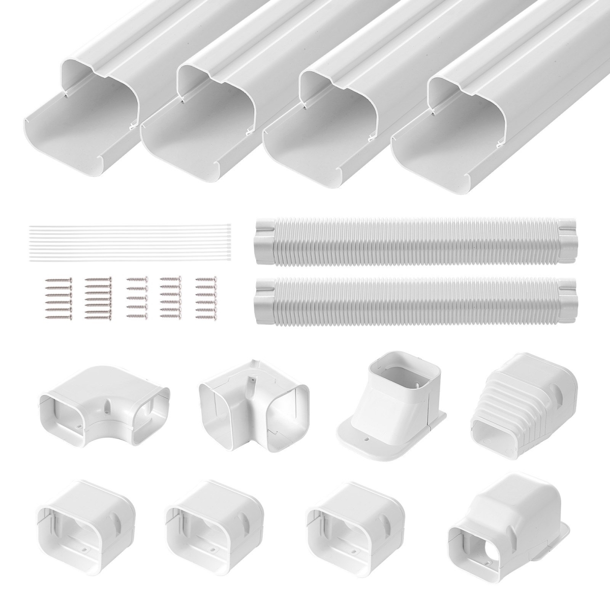 BSKSQFTSKDGXAZ41JV0 3 in. x 17.6 ft. Mini Split Line Set Cover, White