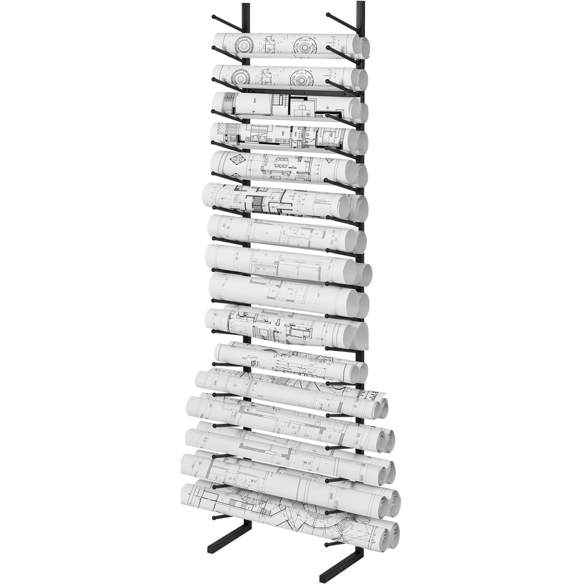 LTJJS16CLDS0NSQ0RV0 16-Tier Blueprint Storage Rack, Black