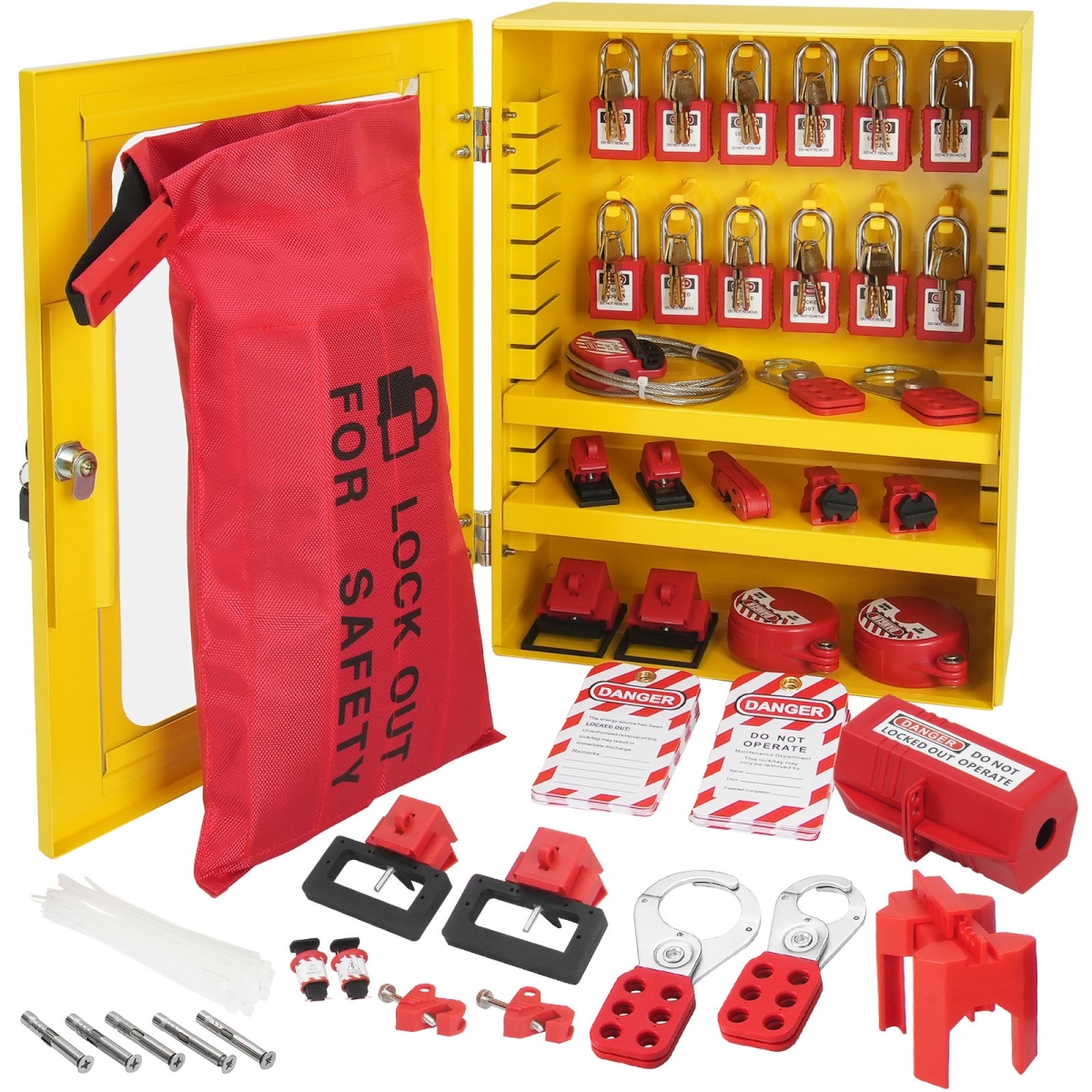 AQSJTZ59JDGXSQ3W2V0 59 Piece Electrical Lockout Tagout Kit
