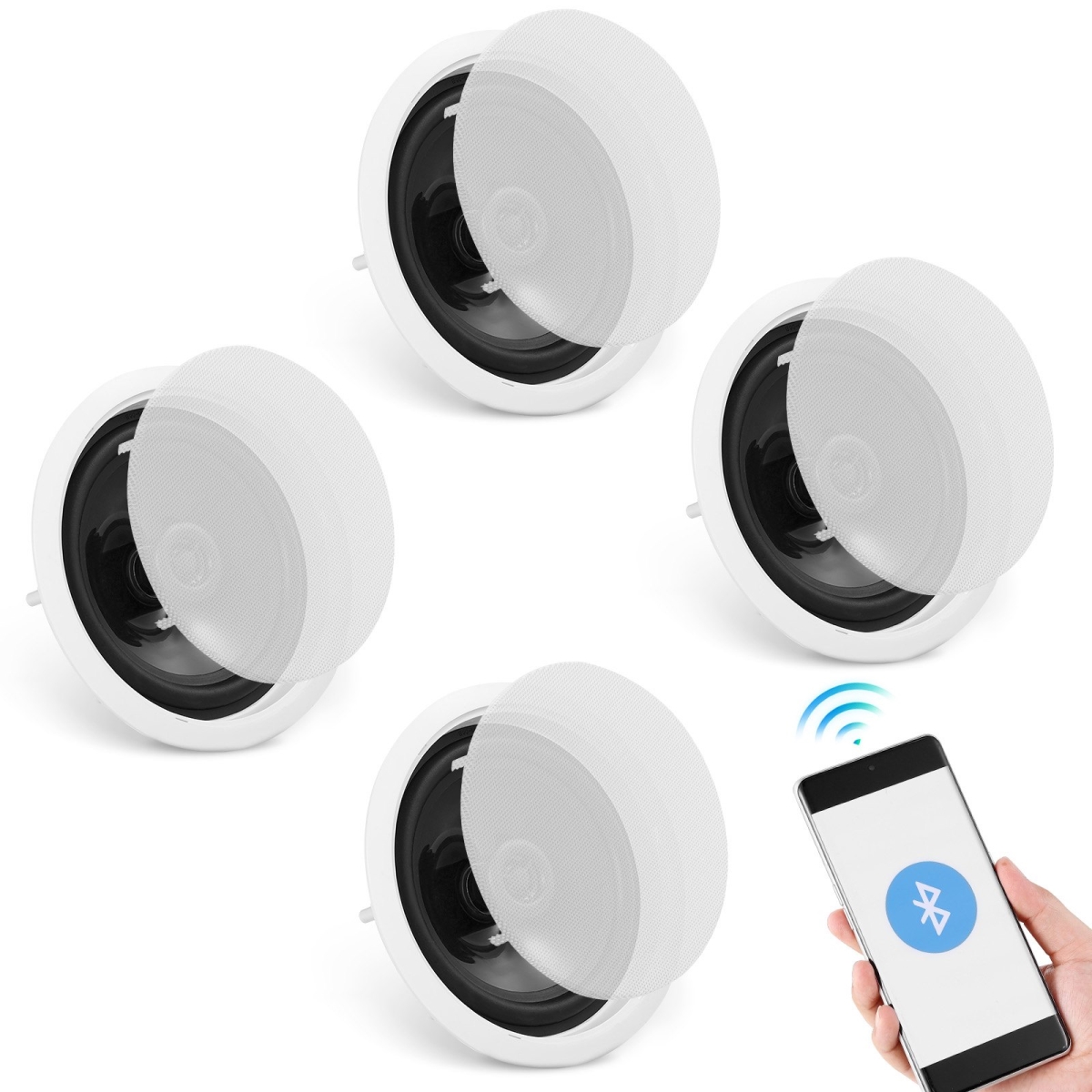 DPXDYSQ65YCSYB22LV1 6.5 in. 150W Bluetooth in Ceiling Speakers, 4 Piece