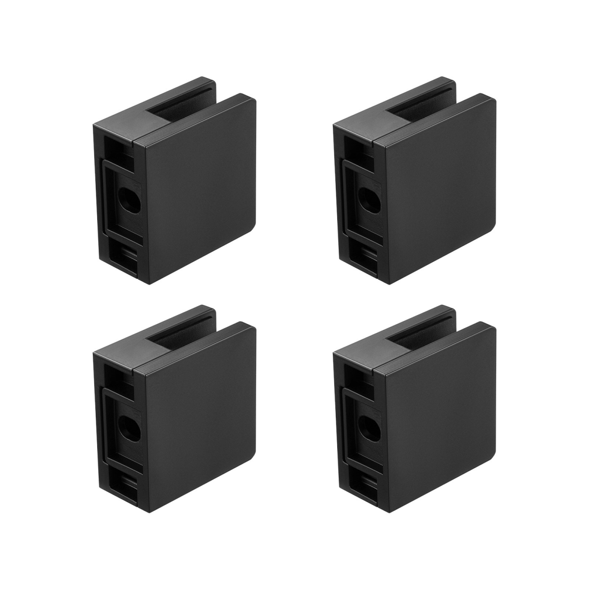 BLZJHSFX40PCUK43PV0 Square Glass Railing Clamp Bracket, Black - 40 Piece