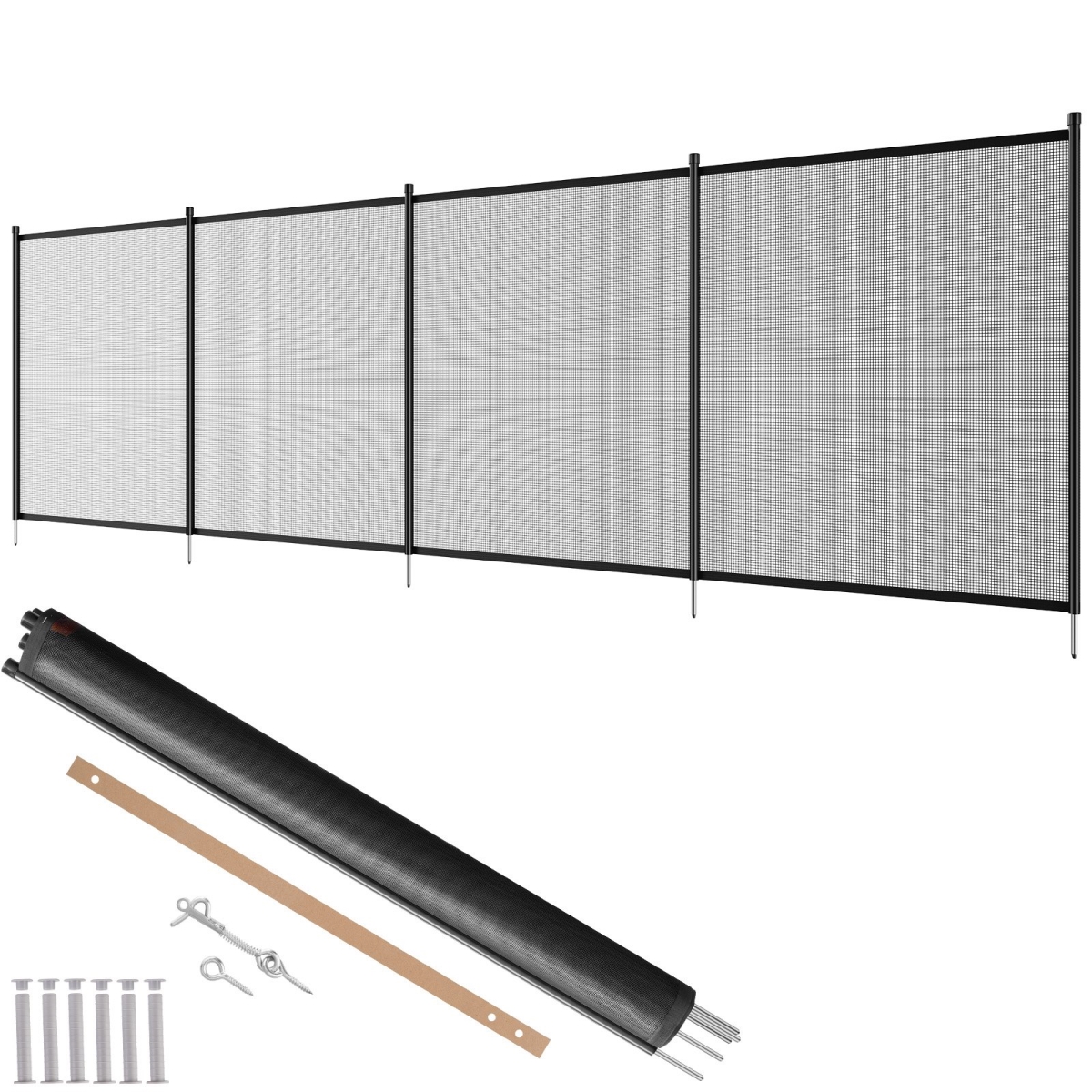 DXYCWL412FTH374E1V0 4 x 12 ft. Pool Fences for Inground Pools, Black