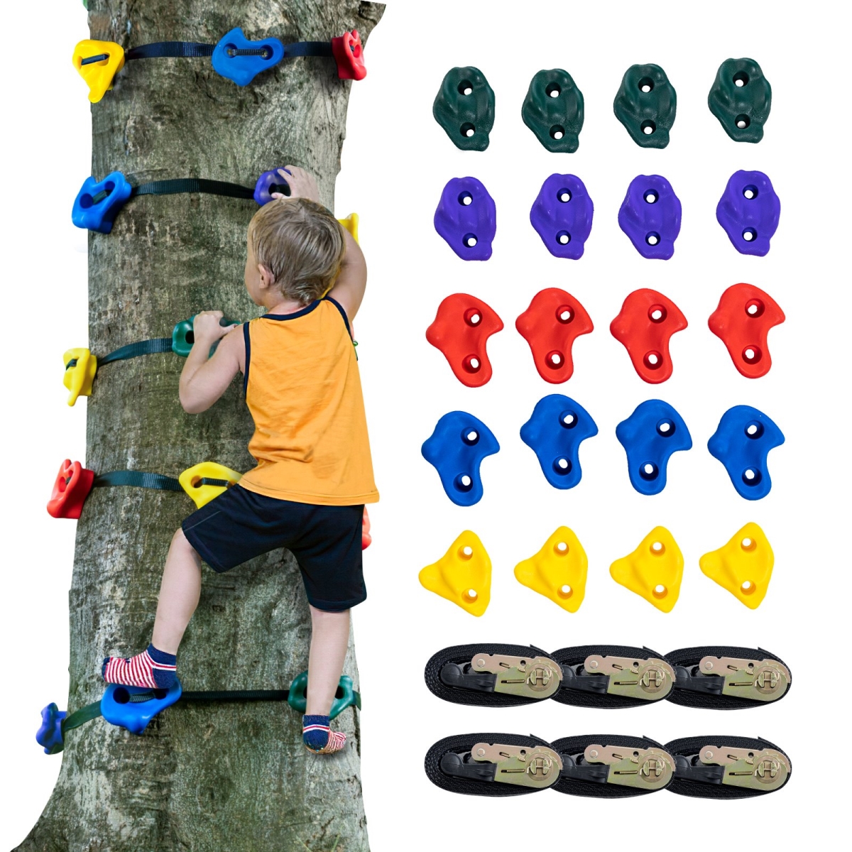 Picture of Vevor PSZJTZ20PCSDQW13MV0 20 Tree Ninja Tree Climbing Kit