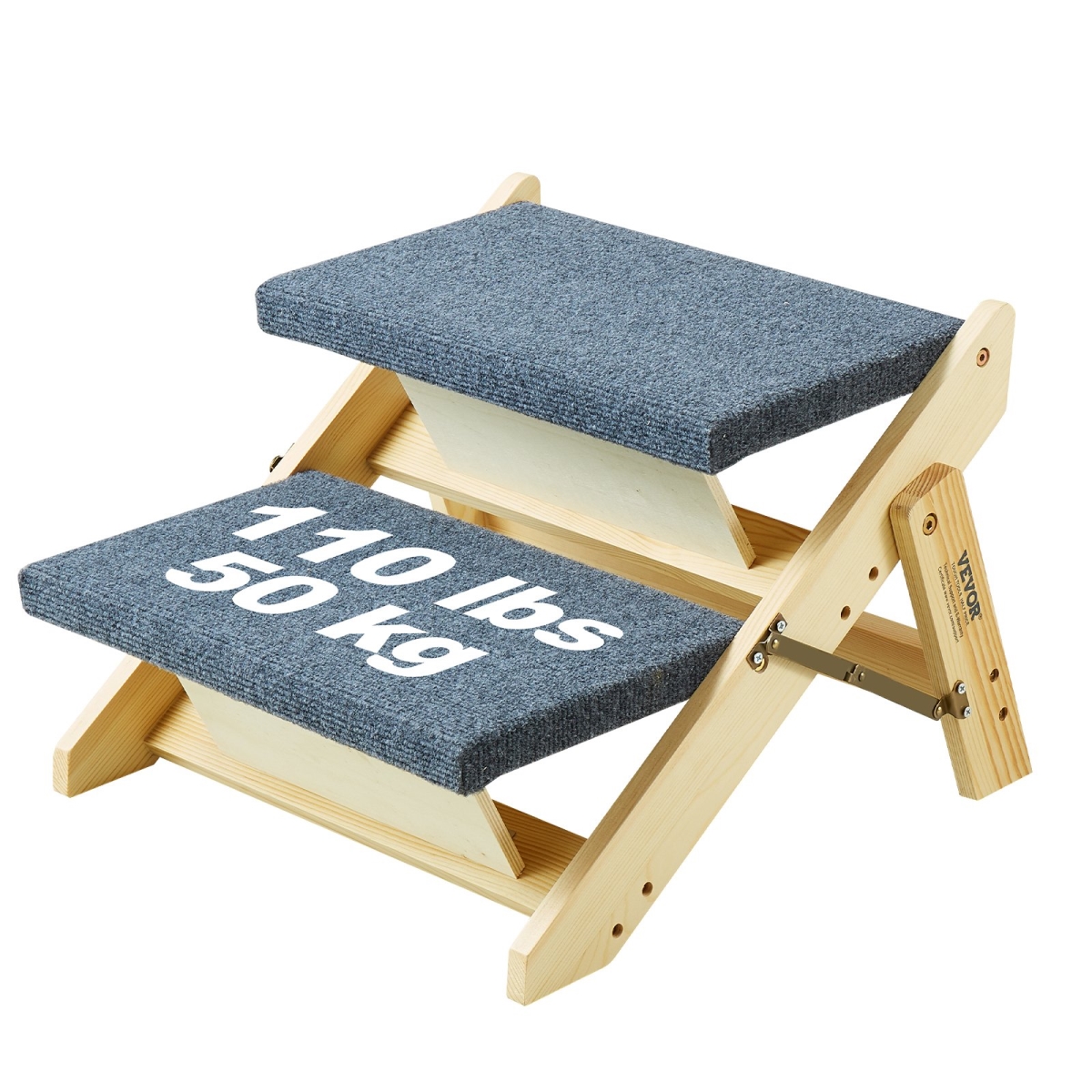 Picture of Vevor EHYGLT2STEP1MF2AMV0 2-in-1 Foldable Wooden Dog Stair&#44; Natural
