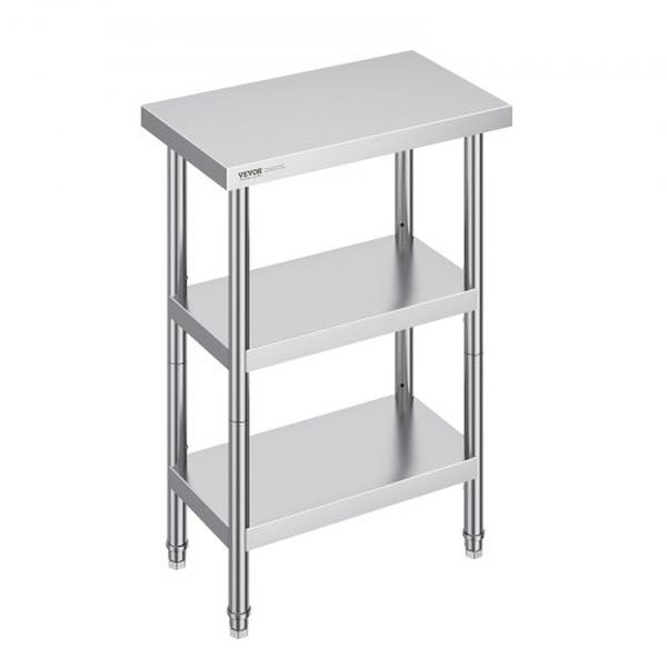 CFBXGGZTSCGZZZ9YVV0 14 x 24 x 34 in. Commercial Kitchen Worktable with 2 Adjustable Undershelf