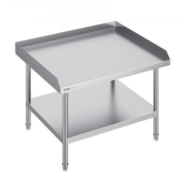 CFBXGGZTSBT33DH2YV0 30 x 36 x 26 in. Commercial Food Prep Worktable with 3-Sided Backsplash & Adjustable Height