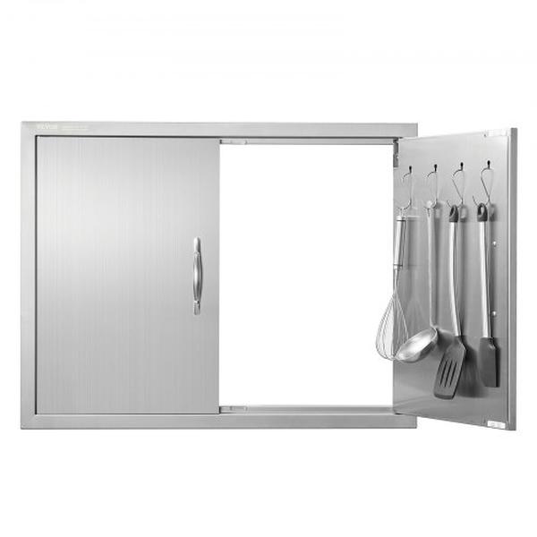 SMMBSCJMYS31IPP30V0 31 x 24 in. Stainless Steel Flush Mount Double Wall Vertical Door with Handles & Hooks