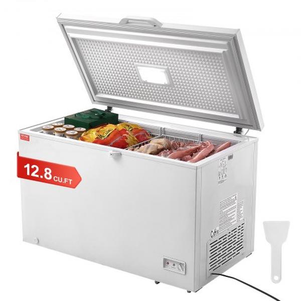 Picture of Vevor JYLJ122CFTBS2VLR6V1 12.8 cu. ft. Large Deep Freezer & 4 Removable Baskets, Freestanding Top Open Door Commercial Chest Freezers with Locking Lid