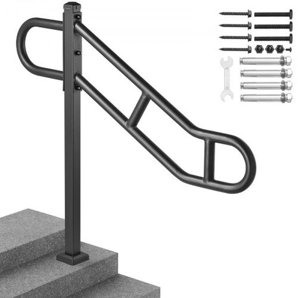 LZKFSHS405INENIH7V0 1-3 Step 40.5 in. Outdoor Single Post Stair Handrail Floor Mount