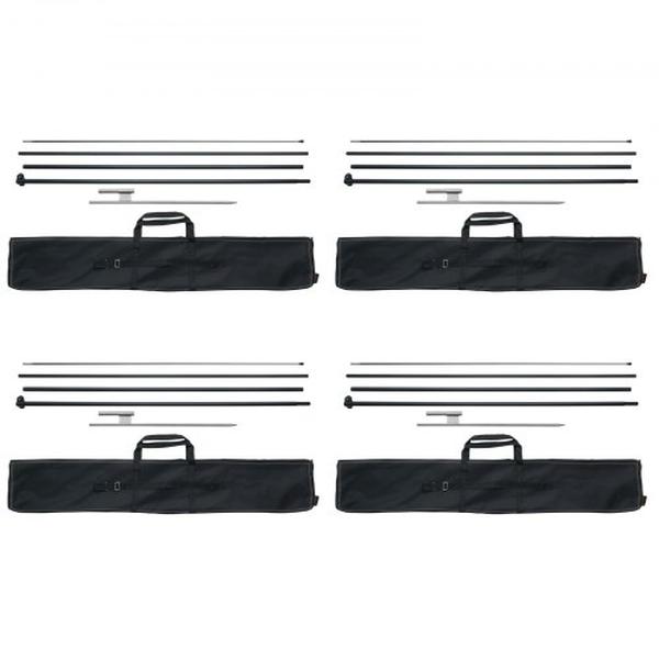 QGYMQJGZ45M4YDZQNV0 16.3 ft. Swooper Feather Flag Pole Kit with Ground Stakes - Pack of 4
