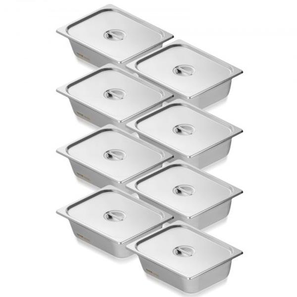 Picture of Vevor 12BCCPBXG8JTGXJ0JV0 4 in. 0.8 mm Thick Stainless Steel Steam Table Pan - Pack of 8