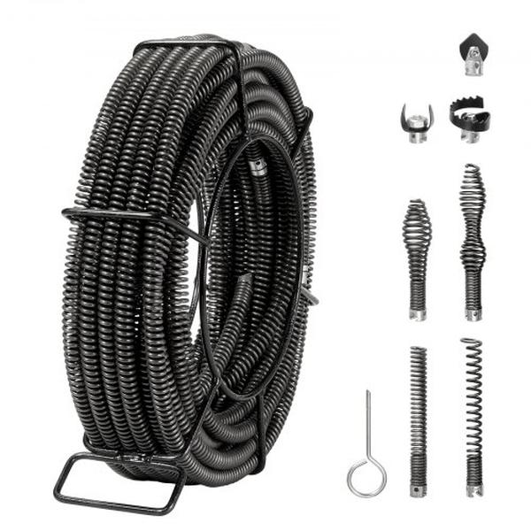 FDSDL58IN66YN2IJNV0 66 ft. x 0.625 in. Professional Sectional Drain Cleaner Cable with 7 Cutters for 0.8 to 3.9 in. Pipes