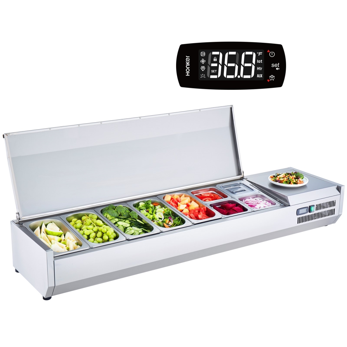 Picture of Vevor BXGZLZDWT71YA9AG7V1 160W Countertop Refrigerated Condiment Station