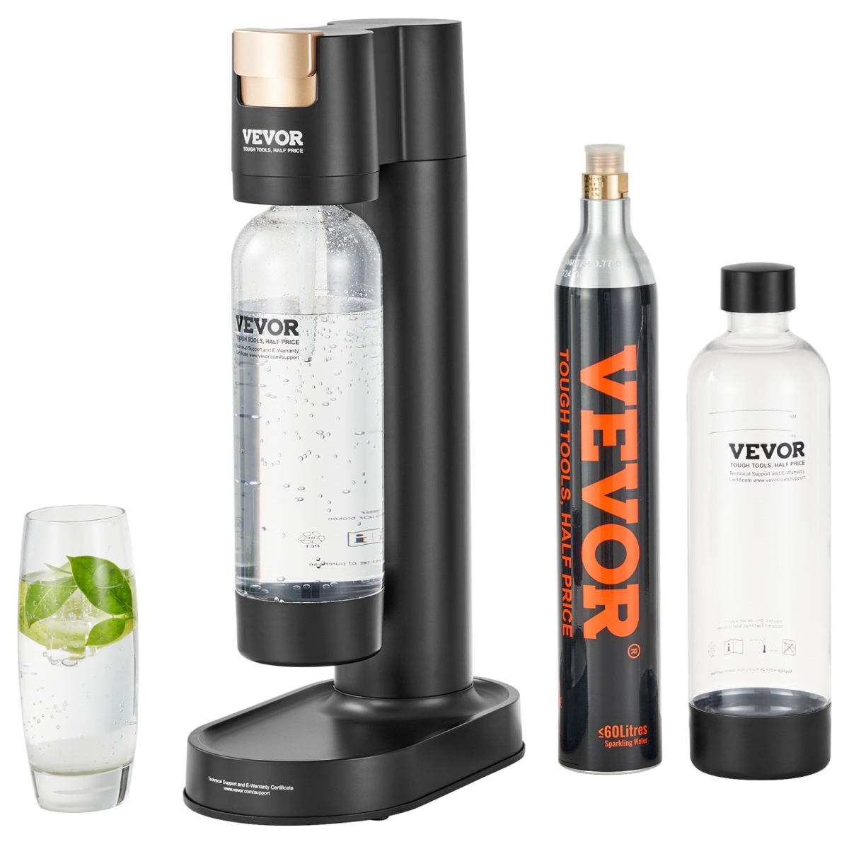 Picture of Vevor SDSJHCO2QP1LNXGQCV0 Soda Maker Machine for Home Carbonating, Seltzer Water Starter Kit with 2 BPA-free 1L PET Bottles