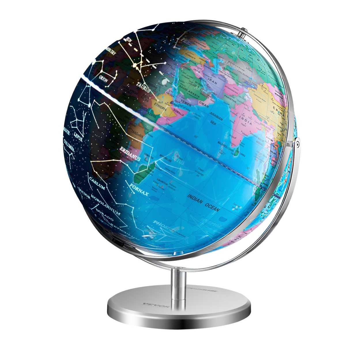 Picture of Vevor DQYJJLFGXZ13SKWELV9 13 in. Illuminated World Globe with Heavy Metal Base Stand