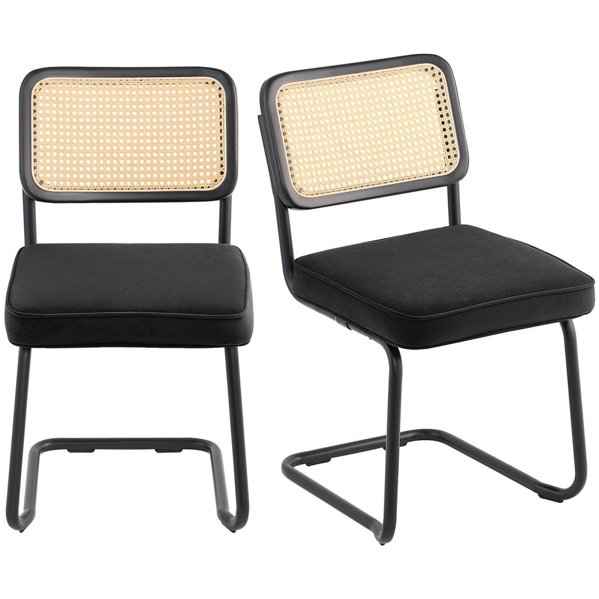 TBYCYTERHS20VLE0IV0 18.1 in. Mid Century Modern Upholstered Velvet Dining Chair - Set of 2